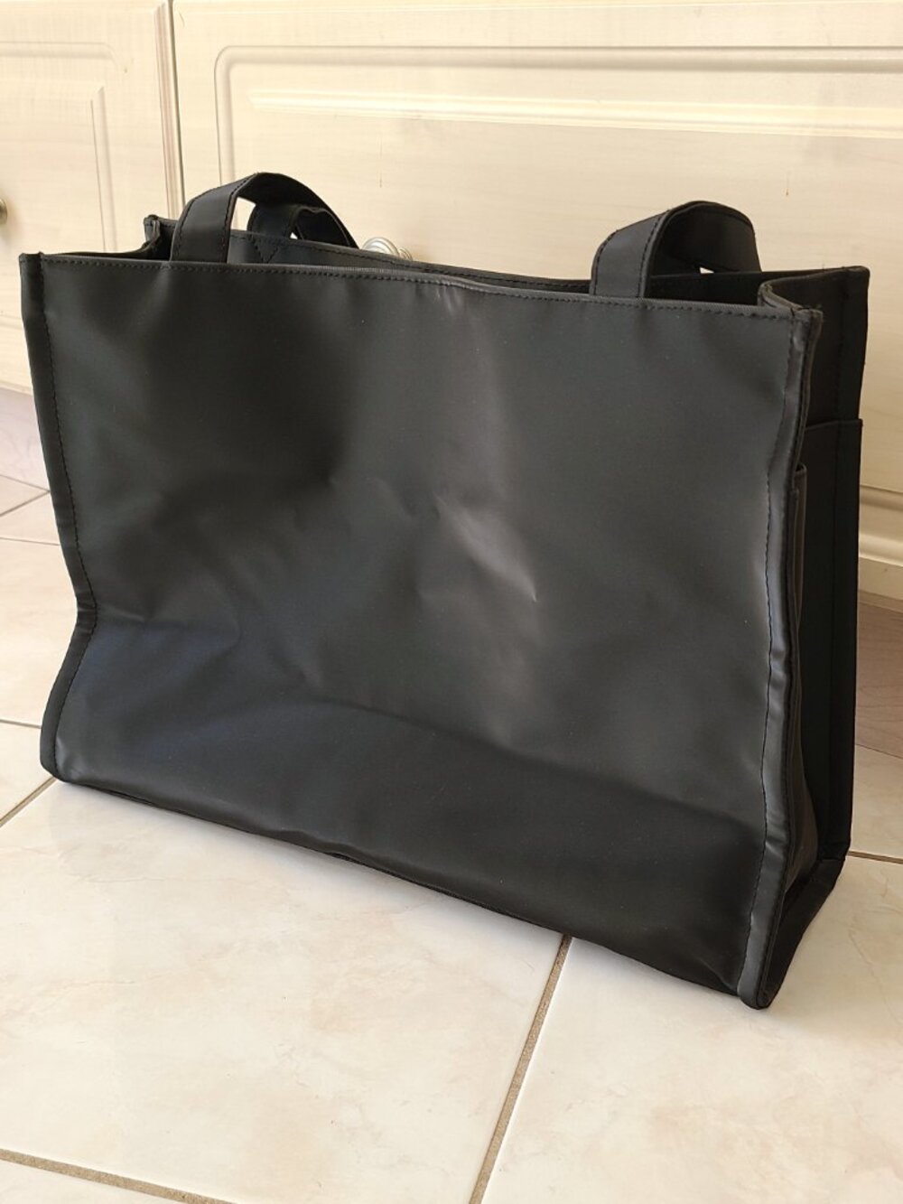GIVENCHY Parfums LARGE Black Nylon Tote Gold Hardware Carryall Bag Purse - Picture 2 of 9
